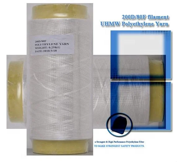  Anti-UV Colorful 350D - 2400D Ultra High Molecular Weight Polyethylene Yarn UHMWPE