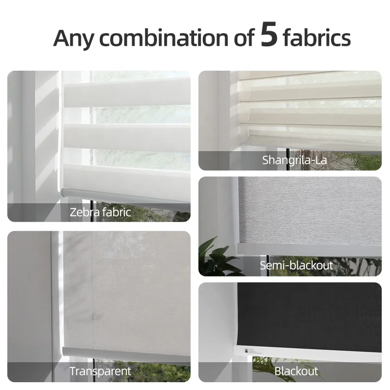 motor blackout roller blinds for hotel double window blinds for window day and night blind villa roller shades zebra curtain