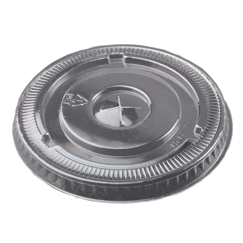 
plastic cold drink juice flat PS lid with straw hole 