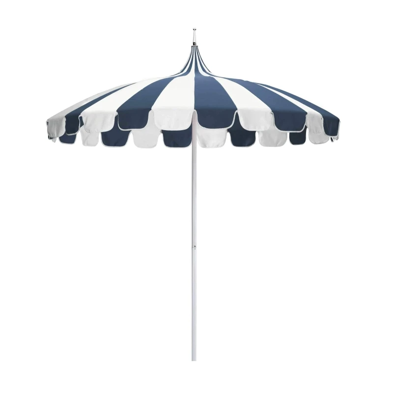 Large Size Custom OEM Vintage Black and White Canvas Fringe Pagoda Garden Parasol Sun Beach Outdoor Patio Umbrellas With Tassels
