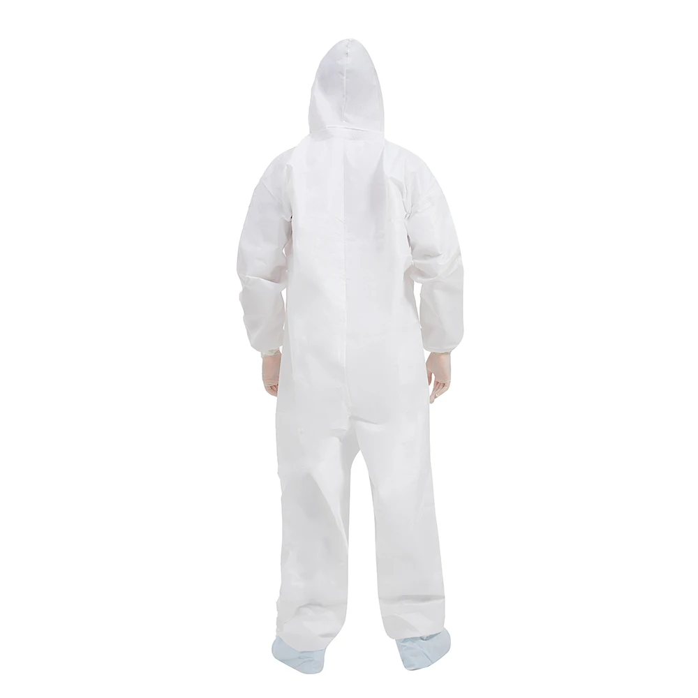 In Stock Waterproof plastic overalls Men Microporous Workshop Coverall Disposable Nonwoven Protection Coverall