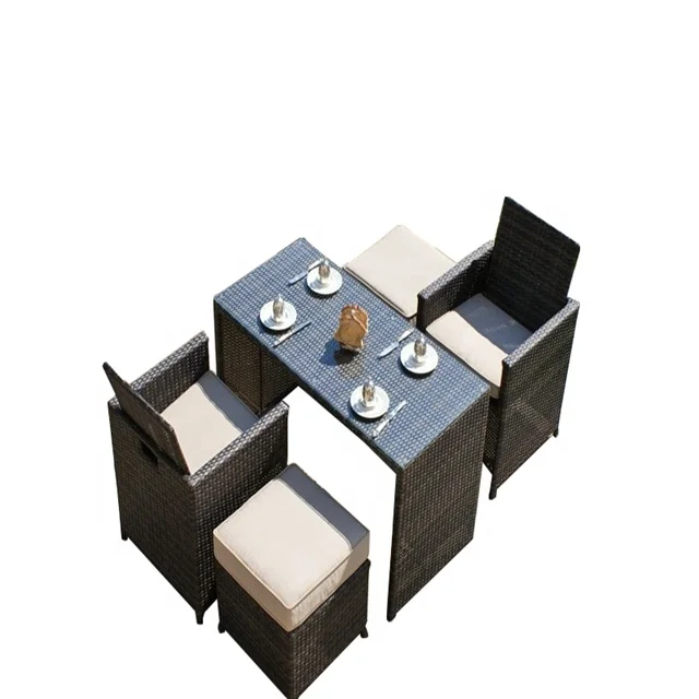 Rattan Large Winchester Cube Set With Footstools
