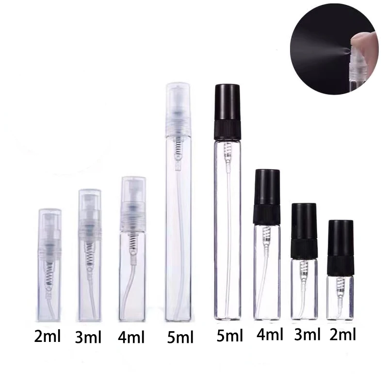 2ml 3ml 5ml 10ml Mini Clear Spray Bottle Glass Perfume Sample Atomizer Spray Bottles with gift box