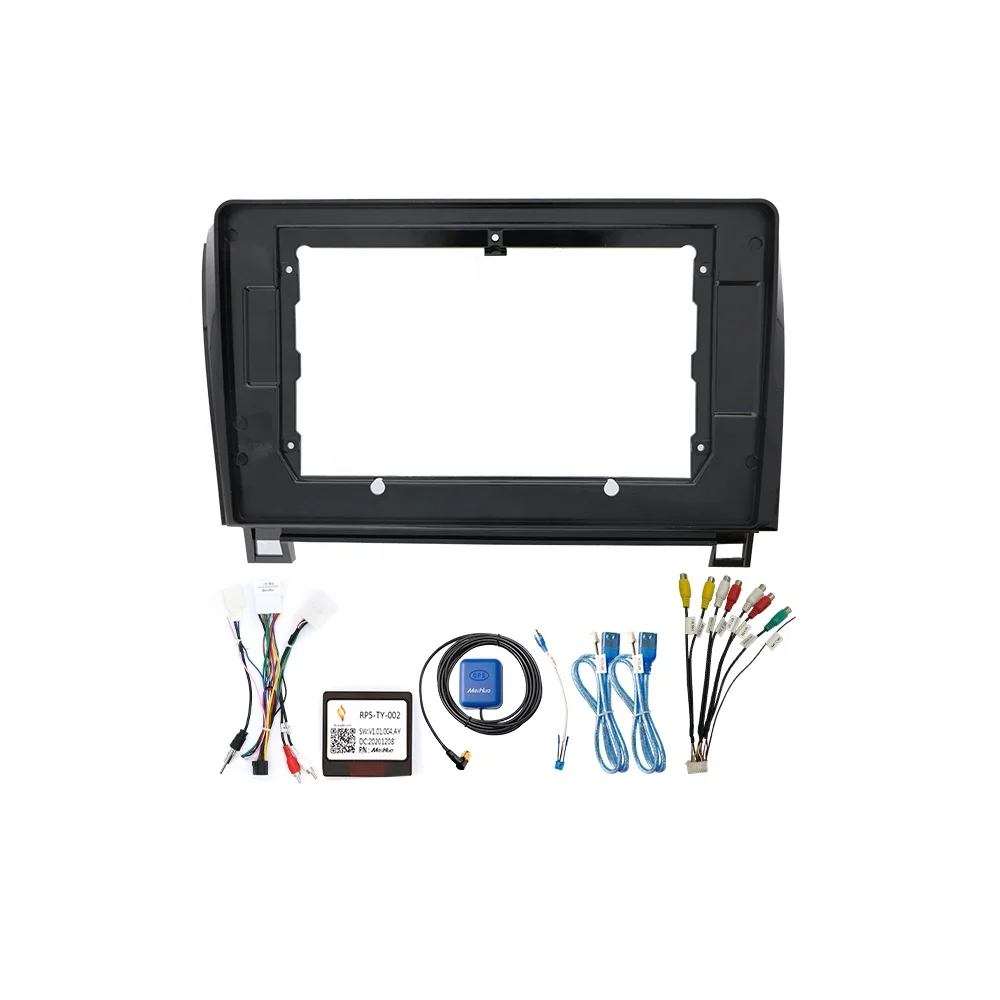 Car Stereo Radio Frame for Toyota Tundra XK50 2007 - 2013 Sequoia XK60 2008 - 2017 with Wiring Harness RCA Cables Parts