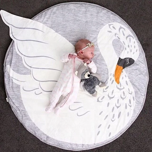 Creative Cotton Animal Design Newborn Baby Play Mat Round Carpet Infant Crawling Blanket