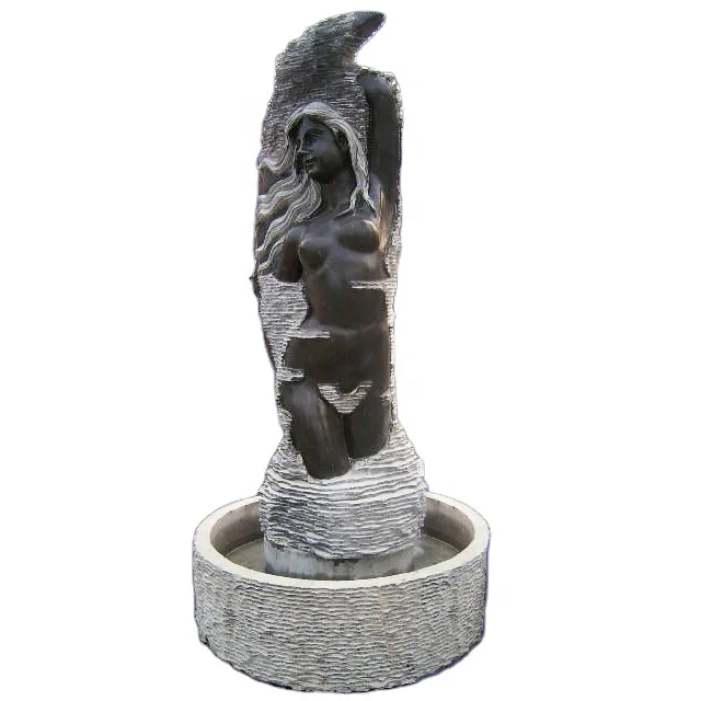 Домашняя Мраморная Статуя Обнаженной Женщины камень женская скульптура водяной фонтан