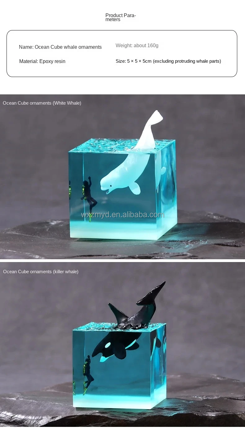 Epoxy Resin Wood Craft Lamp with LED Lights Diver Humpback Whale Table Night Light Lamp Special Gifts