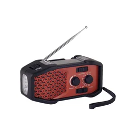 portable emergency hand crank winding charge wind up usb solar am-fm flashlight radio with smart phone charger