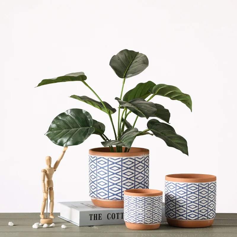 Green Terracotta Pots Indoor Outdoor Garden Supplies Fashionable Plant Set Small Succulents Flowers Wholesale Decorative Design