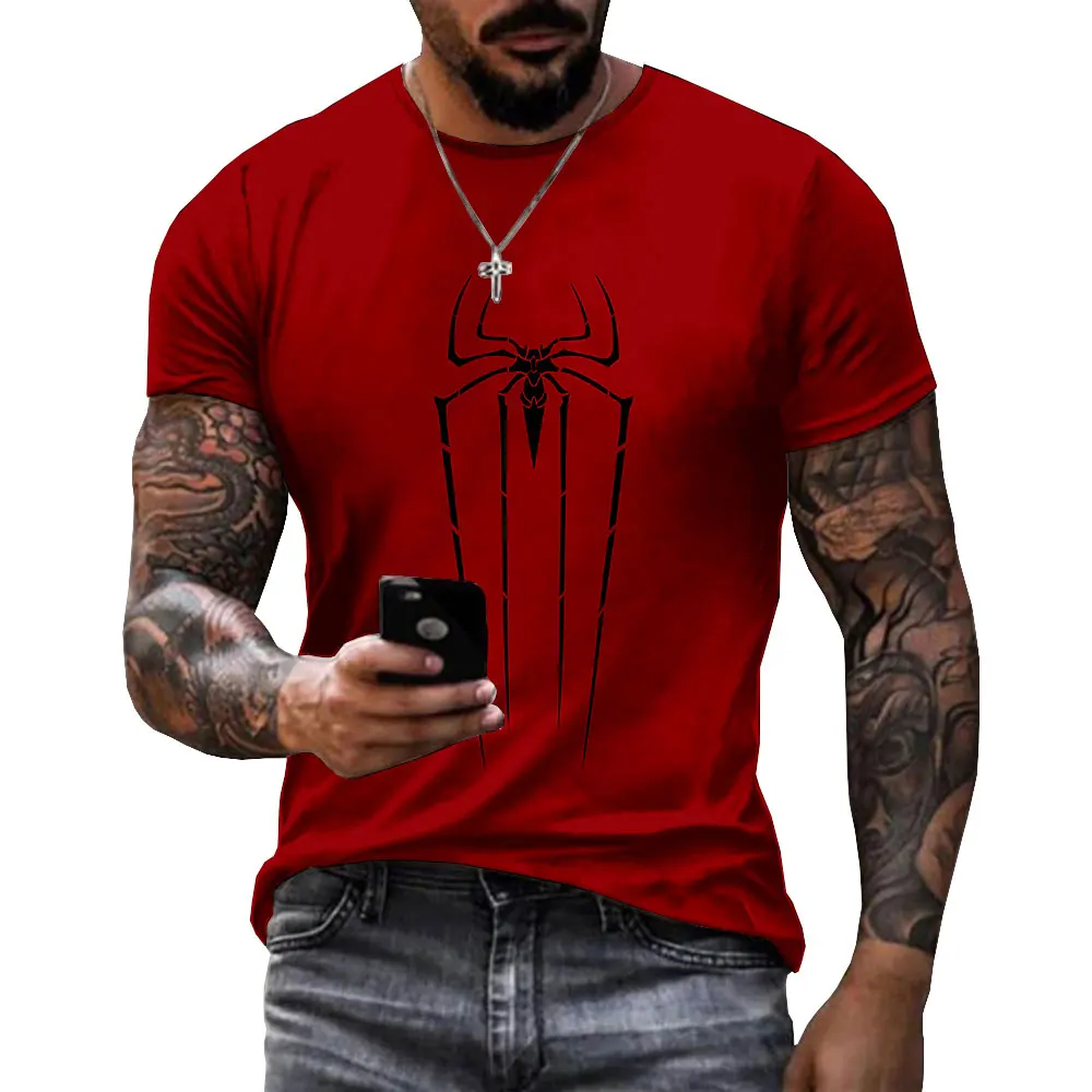 Fitspi Fashion Spider Logo Graphic T Shirts Men Casual Custom Cool 3d Printed Tees Summer Outdoor Sports Short Sleeve Top