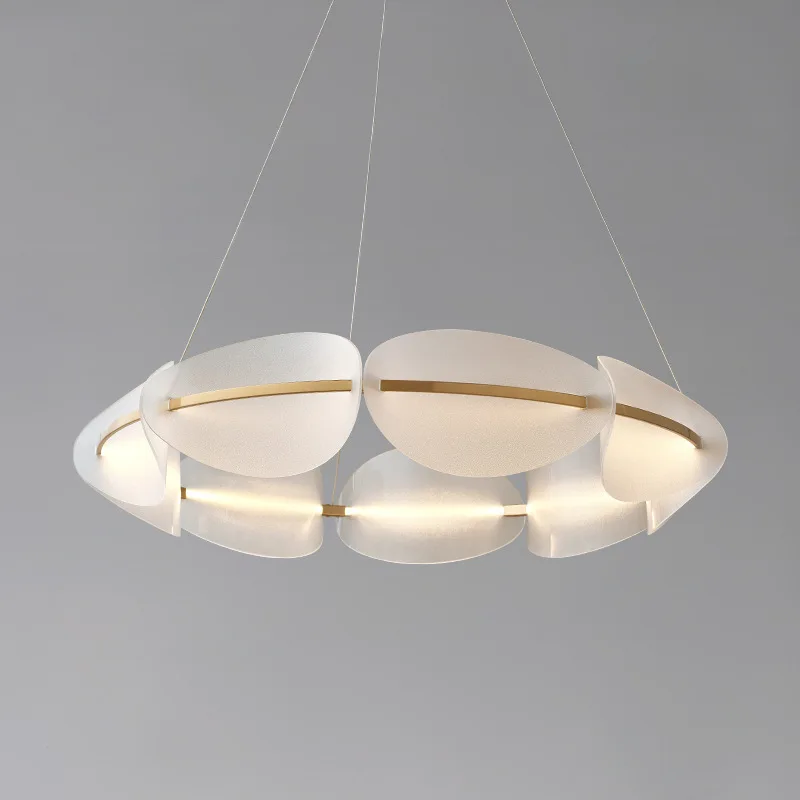 Modern Living Room Chandelier Bedroom Ring Home Luxury Minimalist Nordic Pendant Light Restaurant Petals Ceiling Lamp