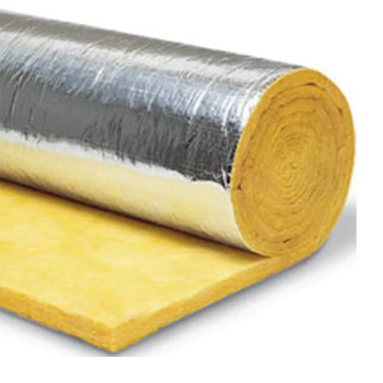 10kg/m3-48kg/m3 glass wool blanket vaccum yellow glasswool 50mm blanket with aluminum foil for building thermal insulation