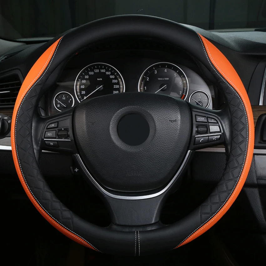 The new four seasons gm steering wheel cover is non-slip and breathable, special leather handle cover for automobiles