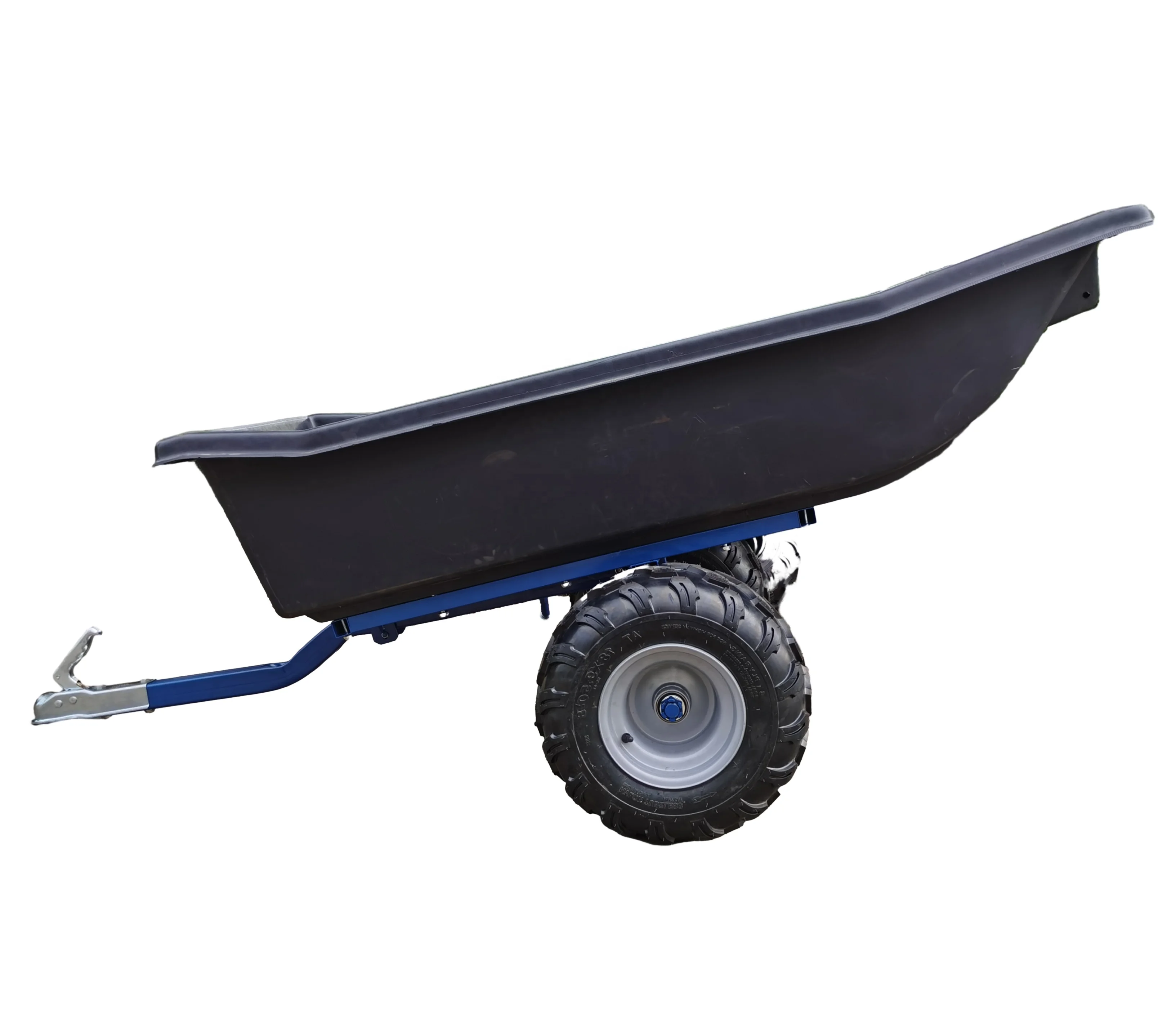 All-Terrain Truck Car Tow-Behind Metal Frame Plastic Heavy Duty Easy Assembly ATV Camper Transport Dump Trailer