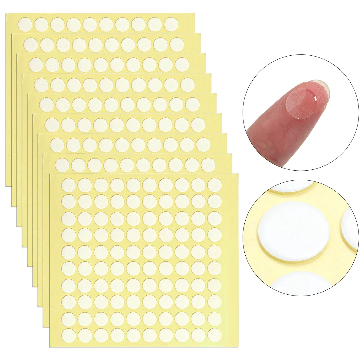 3 Sheets Transparent Double Sided Small Dot Dispensing Emulsion Adhesive Stickers