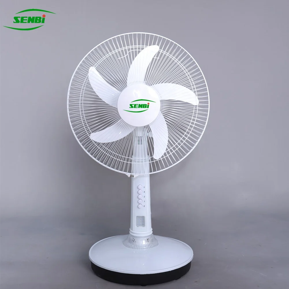 16' 18' 12v ac dc USB port battery powered charging table fan with light with lithium battery