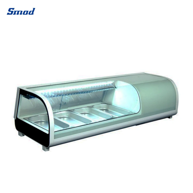 Cooling Display Cabinet Sliding Glass Door Buffet Sushi Fridge Showcase