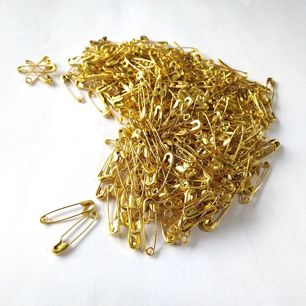 gold decorative 19mm u safety pins