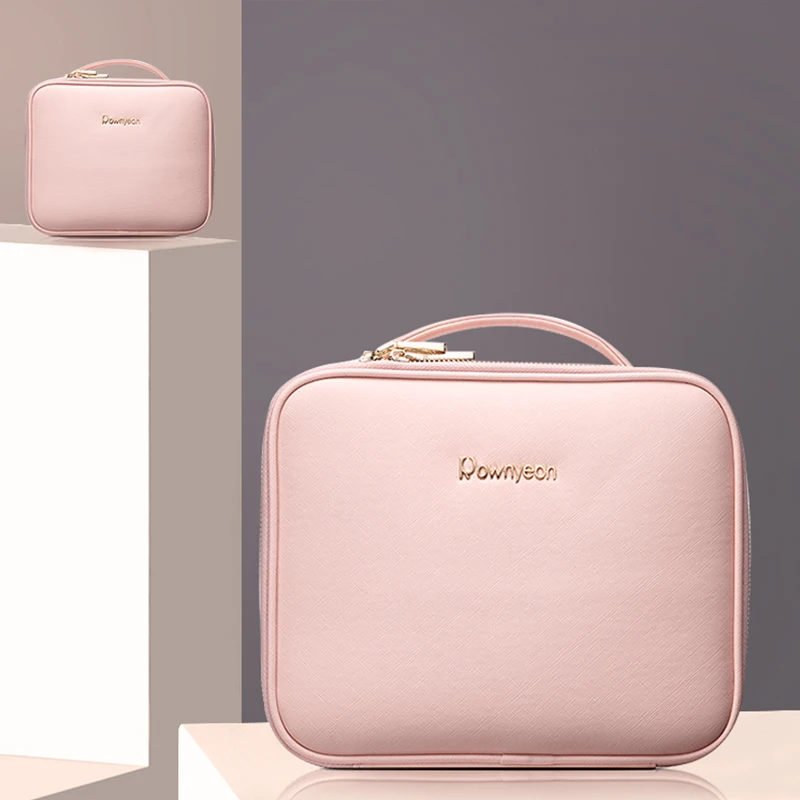 Rownyeon роскошный индивидуальный логотип, пустой простой розовый Косметический Чехол, сумка для хранения косметики