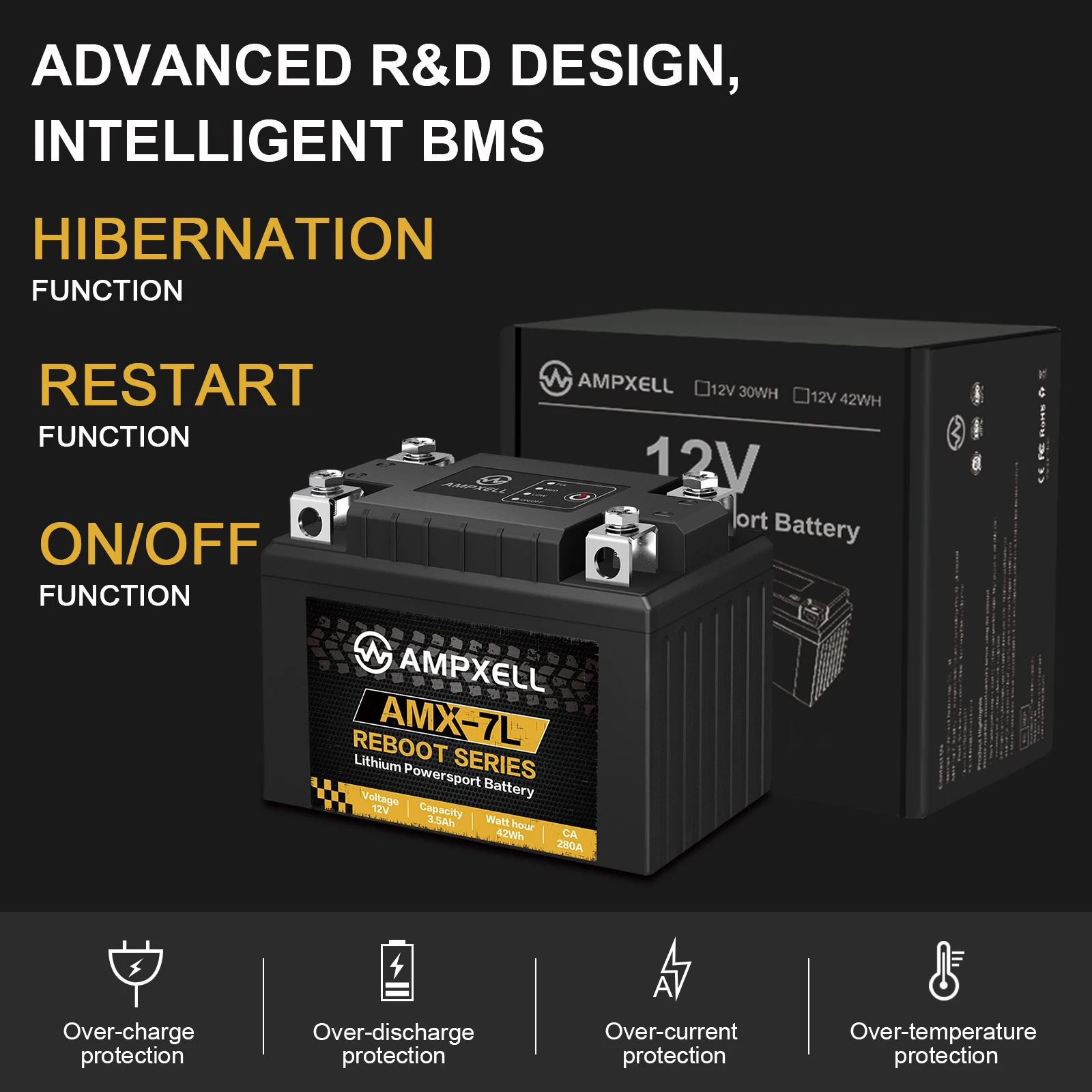 YTX4L-BS/YTX5S-BS motorcycle accessories high rate Motorbike Starter Battery  lifepo4 cell material 12v 3.5Ah CA210