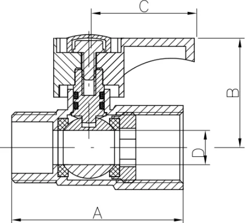 Brass Mini Ball Valve With Brass Color