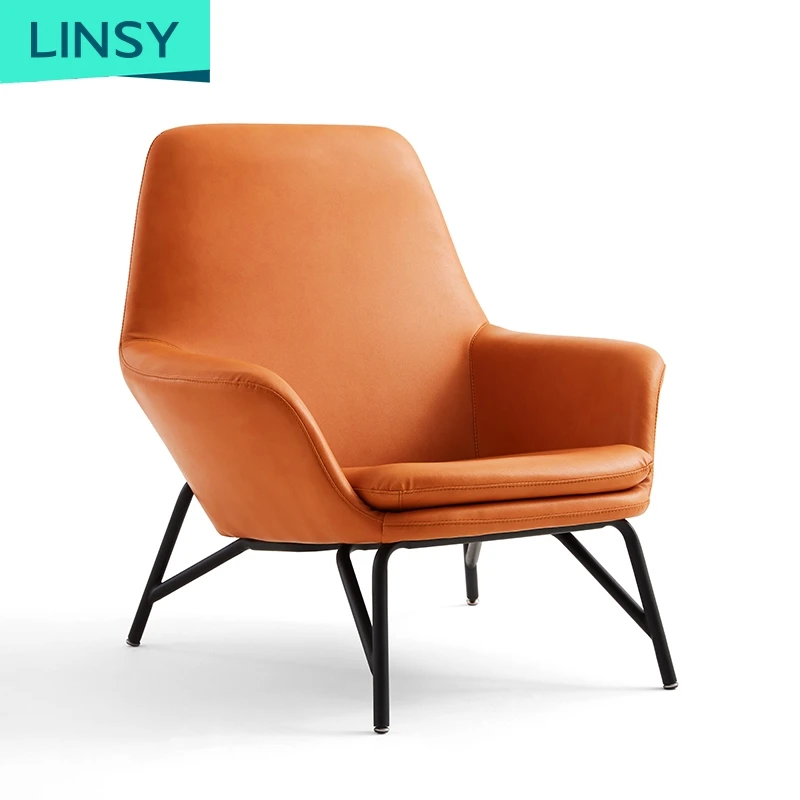 Роскошное кресло Linsy Nordic Relax из натуральной кожи современное для гостиной домашняя мебель с оттоманкой Vip040