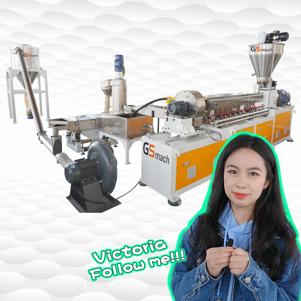 Plastic Granulator twin screw   extruder  application PVC granules making machine co-rotating twin screw extruder