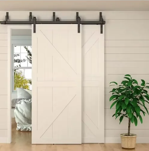 Custom modern simple design Japanese style kitchen bathroom hanging rail soundproof anti-theft security translation barn door