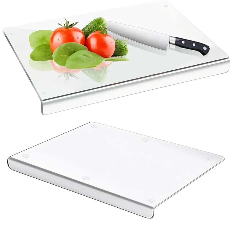 Transparent Large Acrylic Cutting Board with Lip for Kitchen Clear Acrylic Non Slip Plastic Chopping Board
