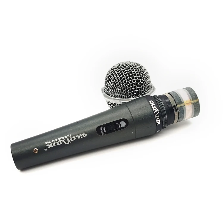 Custom logo voice singing KTV metal wired karaoke microphone for singing room