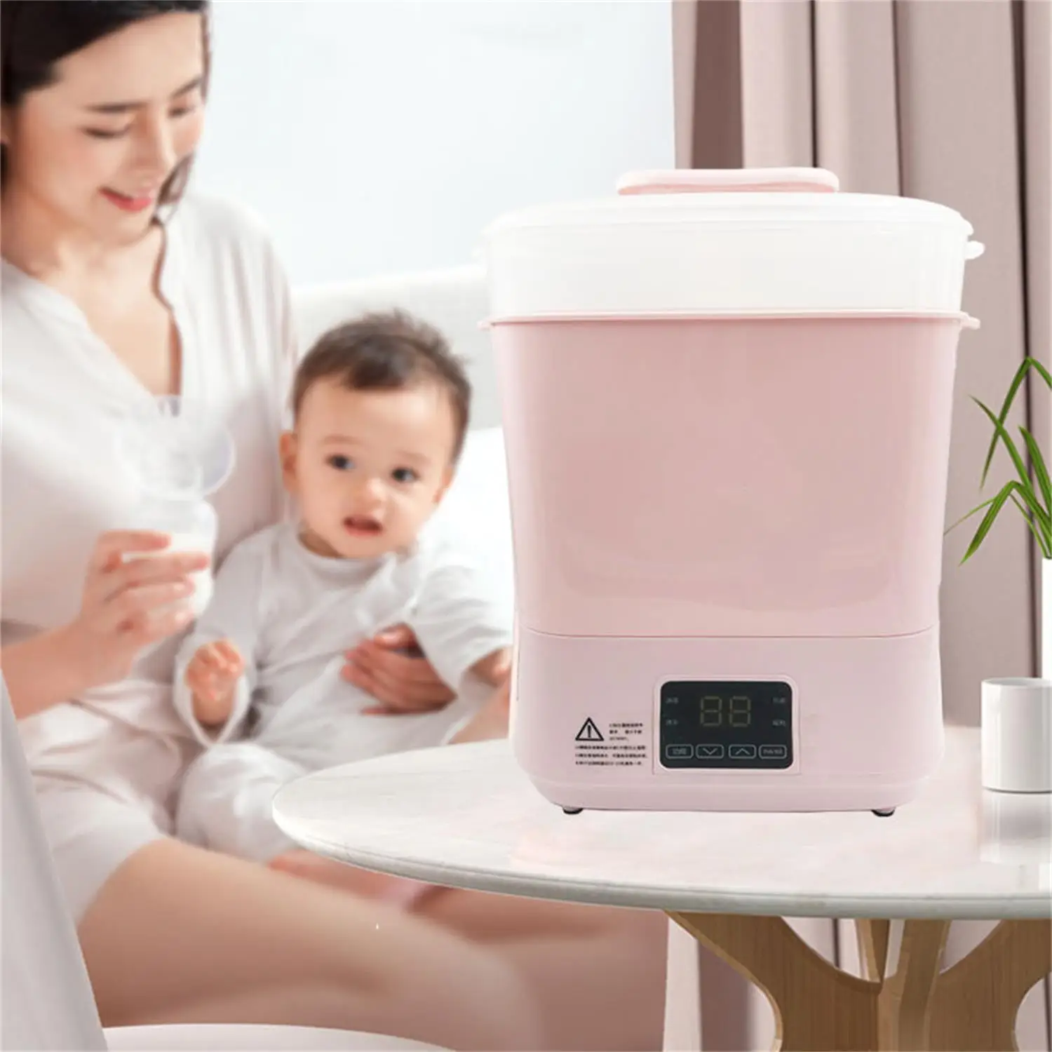 Digital Milk Bottle Steriliser Baby Bottle Warmer Big Capacity Baby Bottle Sterilizers And Dryer