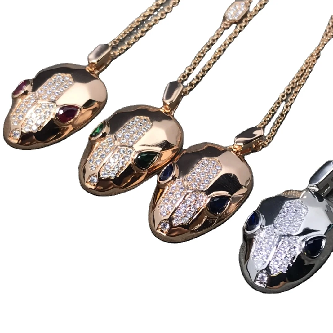 Charming fashion factory wholesale S925 sterling silver diamond snake necklace ladies jewelry set DIY