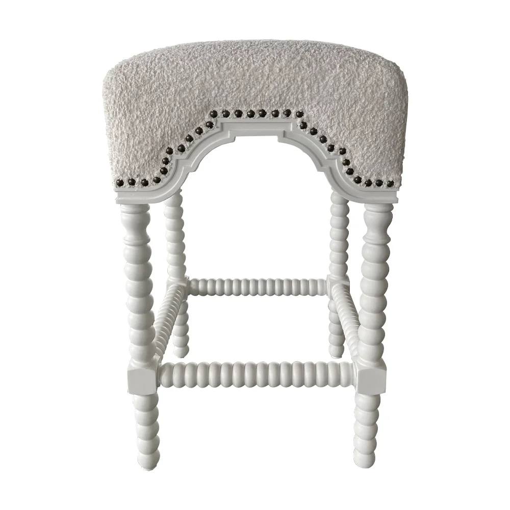 HL592W Antique Upholstered Wooden Barstool Chairs Bar Chair Wood