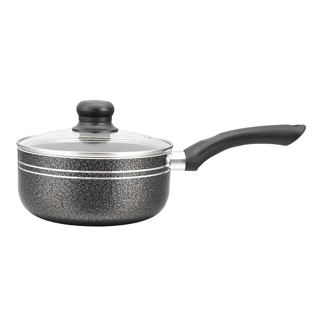 7pcs eco-friendly black powder coating nonstick cookware set