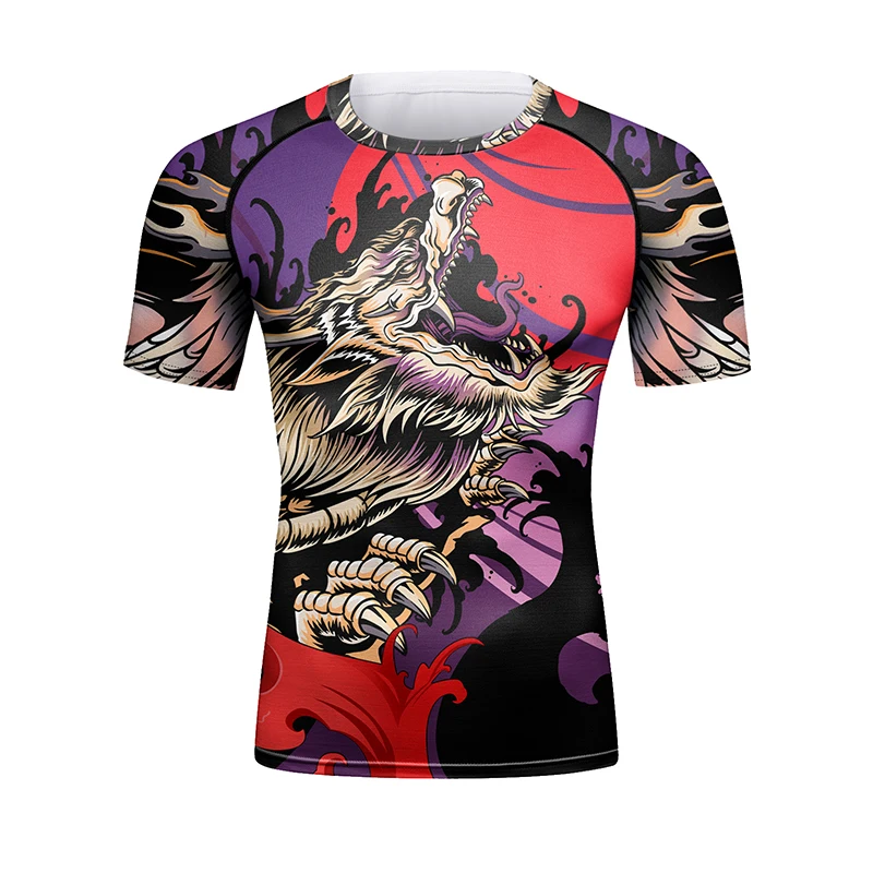 Cody Lundin 3d Printing Sublimation T Shirt Muscular Compression BJJ Jiu Jitsu Training dye 4-way stretch Surf Rash Guard