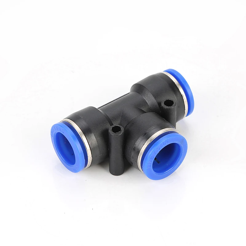 PE-8mm equal tee union three ways push in fittings quick hose connector