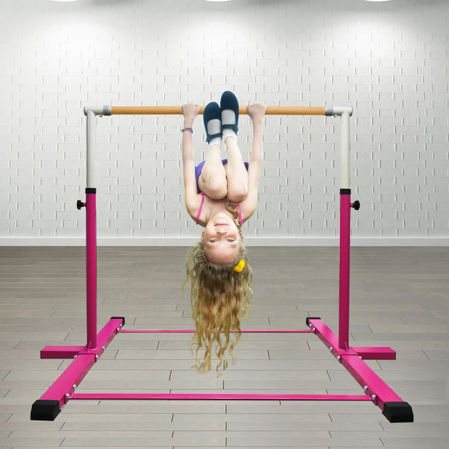 China Factory Mini Gymnastics Adjustable Steel Kip Bar Kids Training Horizontal Kip Bar