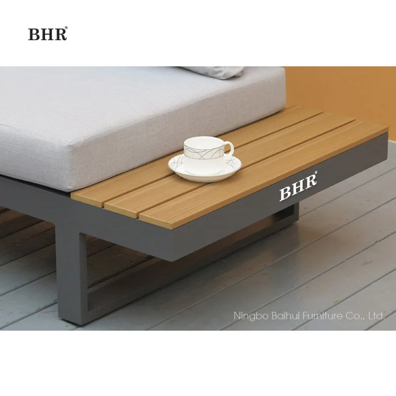 BHR Luxury Teak Wood Outdoor Furniture Garden Sofa L Shape Corner Sofa Hotel Set Sofa Furniture for Backyard Villa
