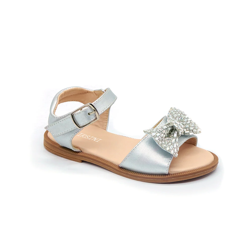 wholesale custom cheap toddler children summer princess kids little girl sandal with bow