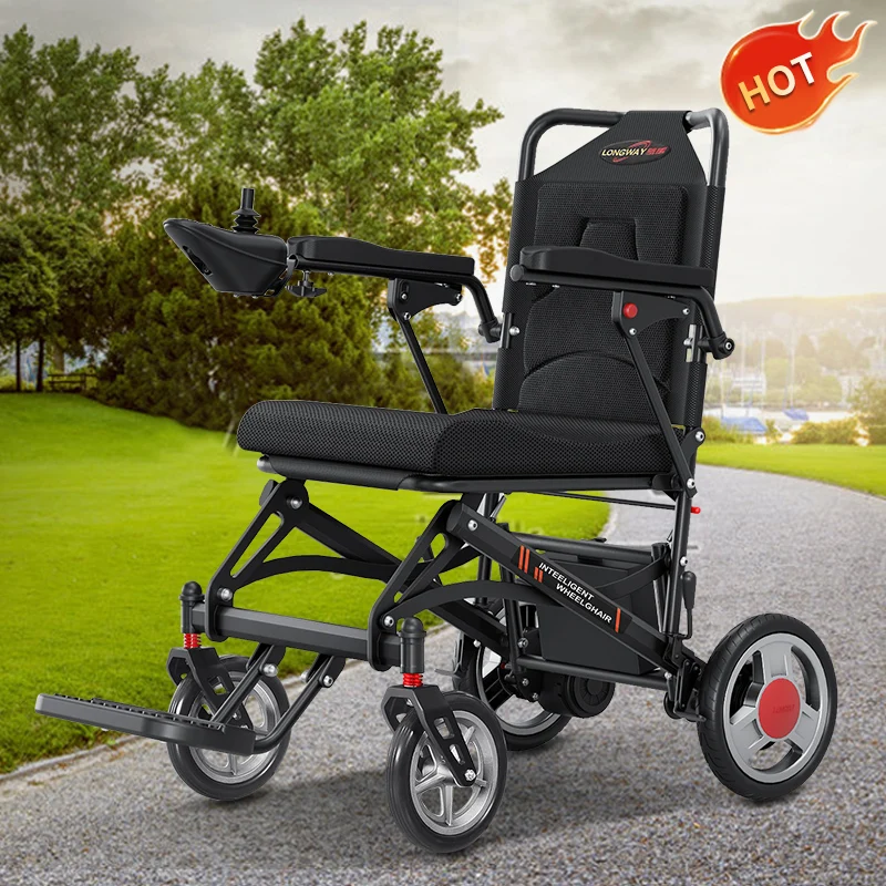 Luxury Comfortable Quick Release Powerful Wheelchair Fast Fold Portable Electric Wheelchair For Elderly Or Adults