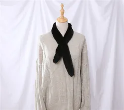 Женский Длинный шарф ручной вязки, теплый вязаный шарф из натурального меха норки, зима 2021