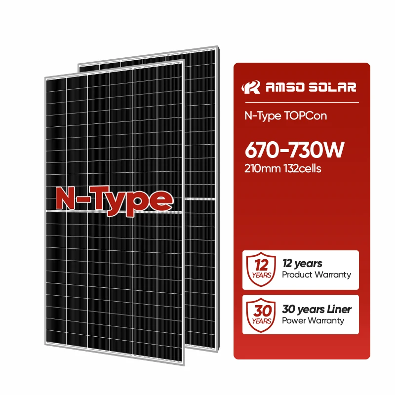 Direct Factory Price 700Wp N-type Solar Panel Premium Quality Monocrystalline 730 Watt Bifacial N-TOPCon 720w PV Module 132Cells