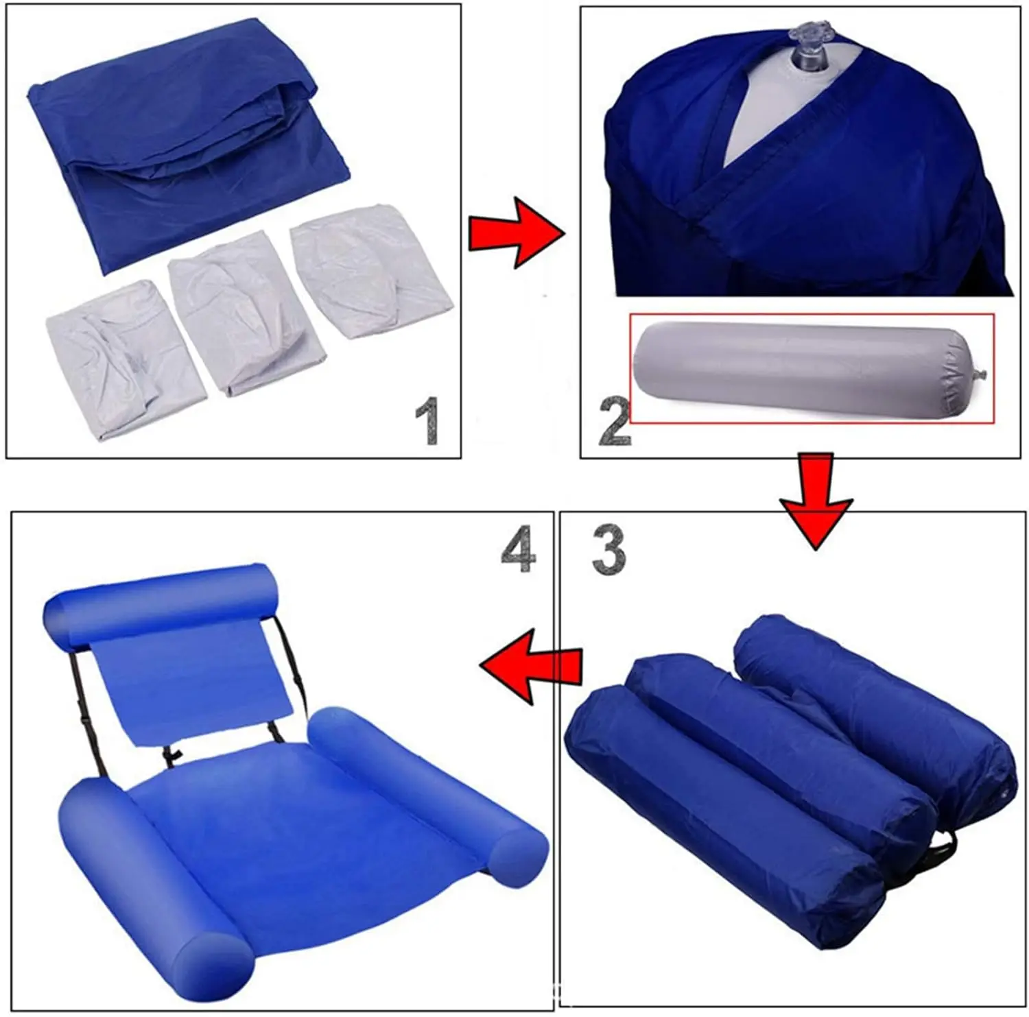 Inflatable Water Chair for Adults Swimming Pool Floats Inflatable Pool Hammock Adjustable Fabric Pool Float Hammock for swimming