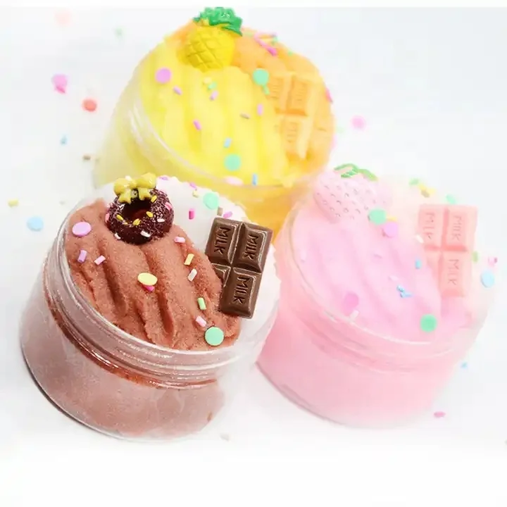 Hot Selling New Stress Relief Magic Sand 60ML Donut Cloud Slime Kids Food Stretchy Sand Slime