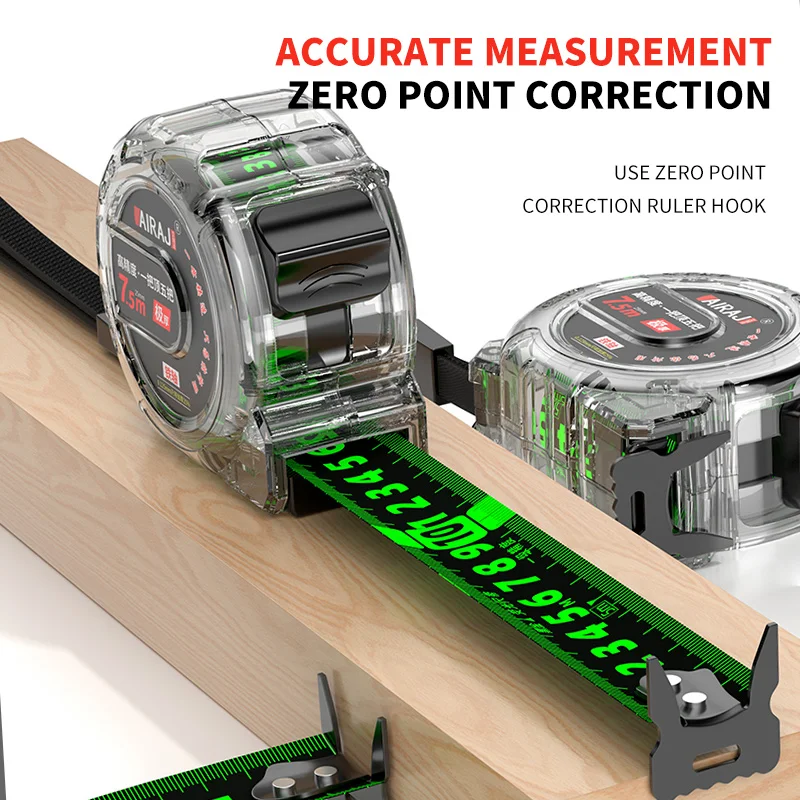 Fluorescent ruler with tape measure thickened super wear-resistant 5m 7.5m 10m steel tape measure first-class accuracy ruler