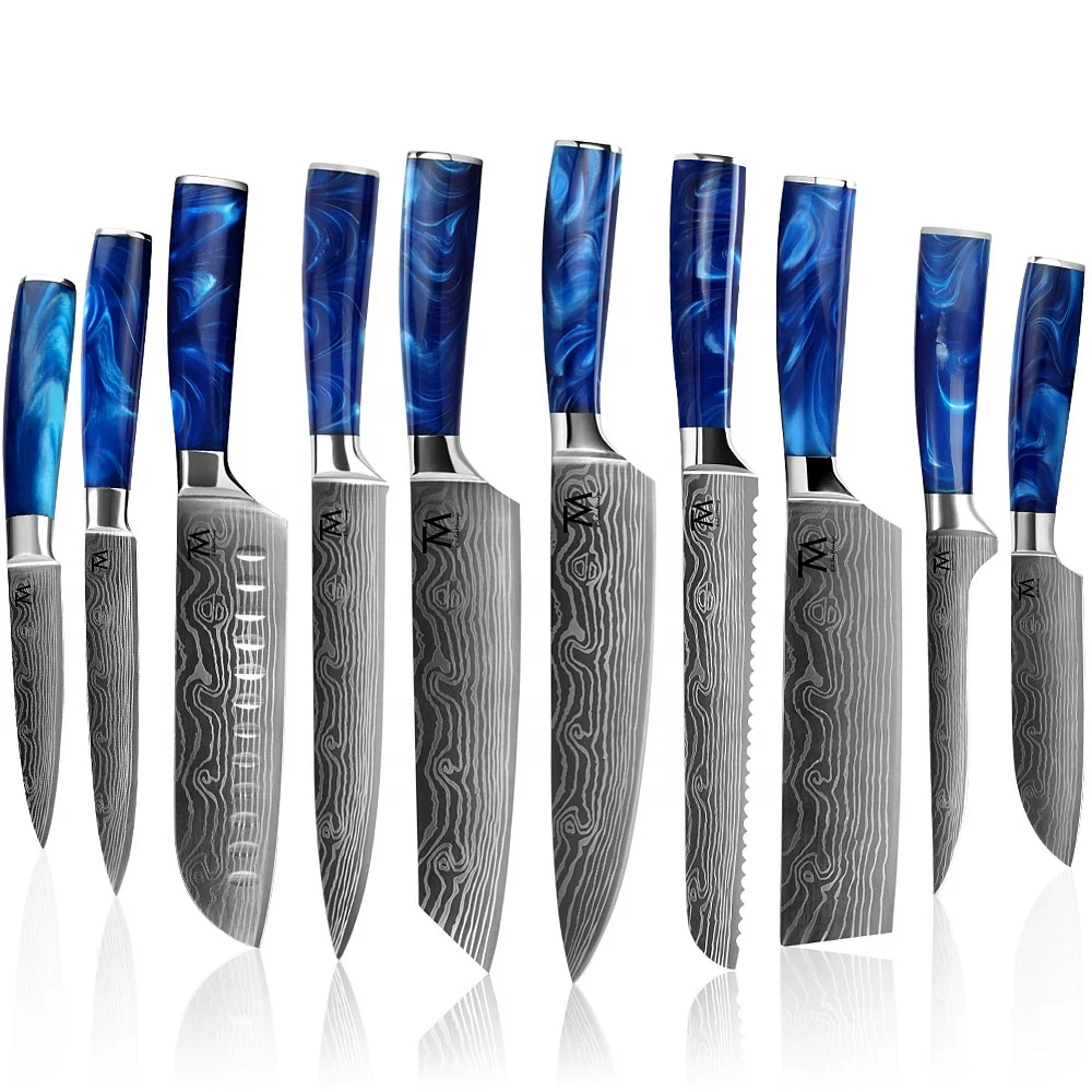 Набор профессиональных ножей шеф-повара из нержавеющей стали 10 шт. оптовая продажа набор кухонных ручной работы на заказ