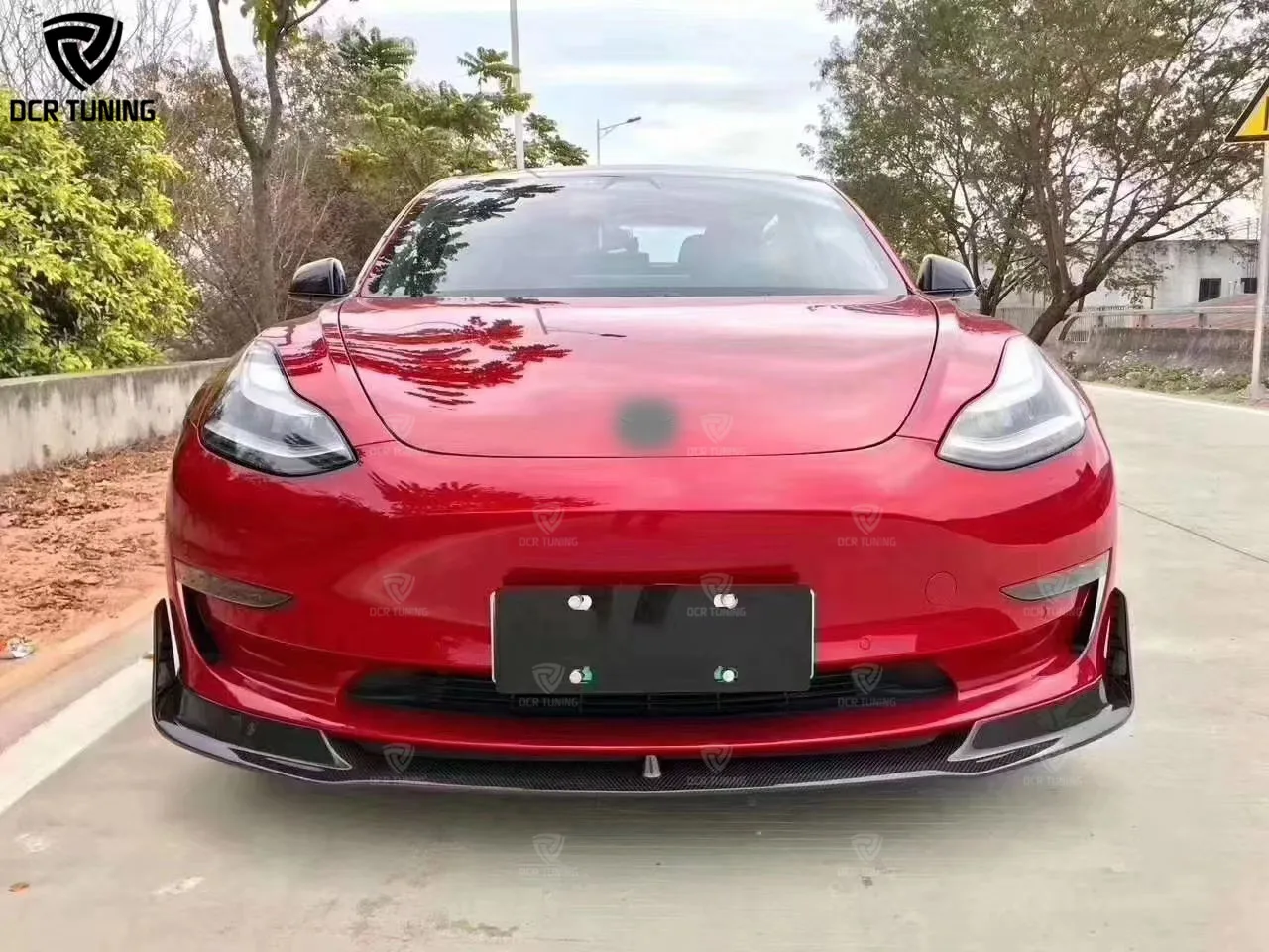  V-образный передний бампер из углеродного волокна для Tesla Model 3 седан 4 двери сплиттер V Style глянцевый