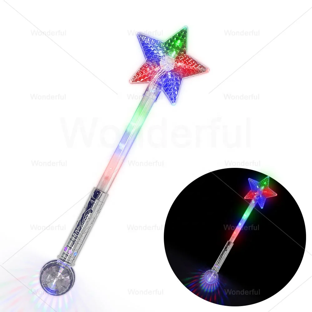 High Quality Party Star Glow Wands LED Flashing Light Up Stick Glow Stick Wand for Christmas Party Favor