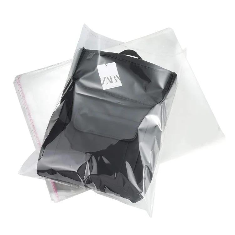 100% Global recycled materials GRS Custom Transparent Polybag Packaging  Opp Self Adhesive Plastic Bags for Garment