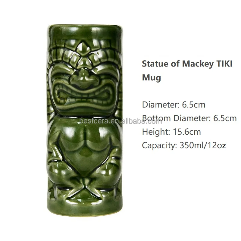 Promotion Hawaii Tiki Mugs Cocktail Cup Skull Mug 13oz Color Glazed Ceramic Tiki Beer Mug 